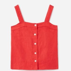 The Linen Picnic Top in Tomato